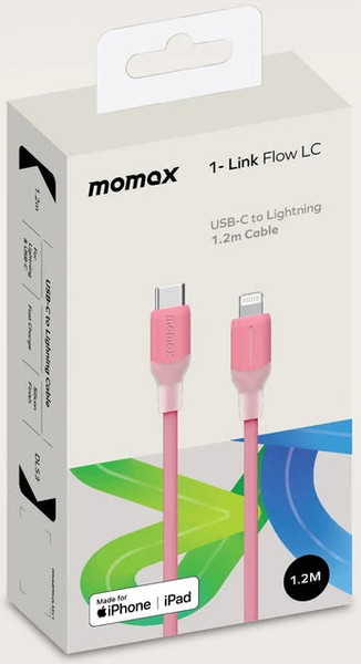 Изображение товара Кабель Momax 1-Link USB-C/Lightning / DL53P (1.2м, розовый)