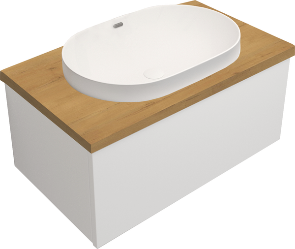 Изображение товара Тумба с умывальником ЗОВ Кито 70 / K70LW0MWM-HPL38T6002 (белый матовый)