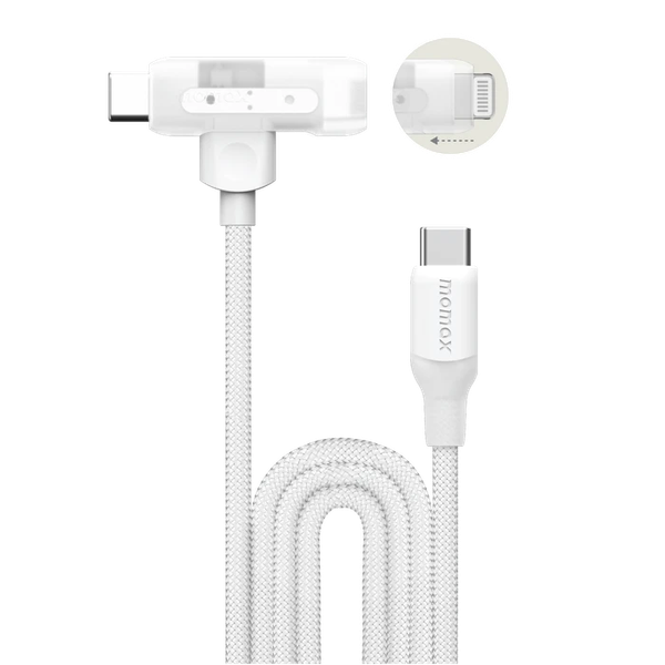 Изображение товара Кабель Momax 1-Link Flow Duo 2в1 / DL56W (1.5м, белый)