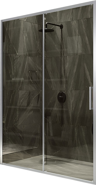 Изображение товара Душевая дверь MaybahGlass 195x120 / MGD-1541-5 (бронза стекло/хром матовый)