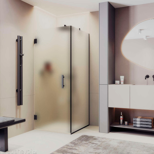 Изображение товара Душевой уголок MaybahGlass MGY-1306-6 (сатин стекло/черный)