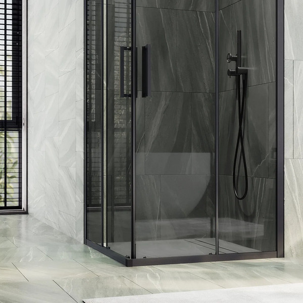 Изображение товара Душевой уголок MaybahGlass MGY-1328-6 (графит стекло/черный)