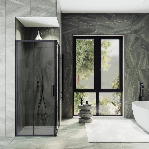 Изображение товара Душевой уголок MaybahGlass MGY-1328-6 (графит стекло/черный)