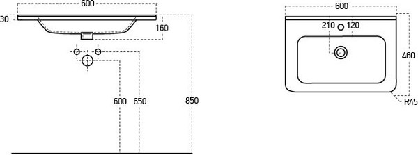 Изображение товара Умывальник Dreja Никсон 60