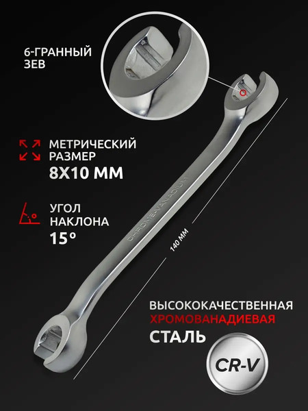 Изображение товара Гаечный ключ Patron 8x10мм  / P-7510810 (47420)