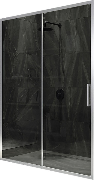 Изображение товара Душевая дверь MaybahGlass 195x150 / MGD-1285-5 (графит стекло/хром матовый)