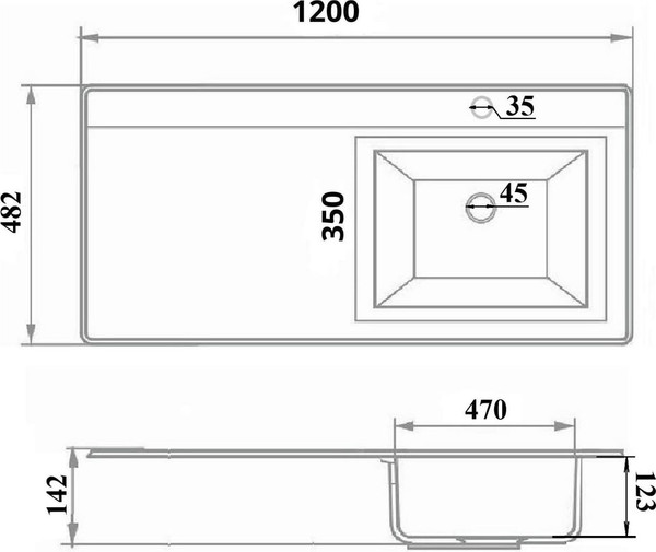 Изображение товара Умывальник Runo Гамма 120 лайт с левым крылом (белый)