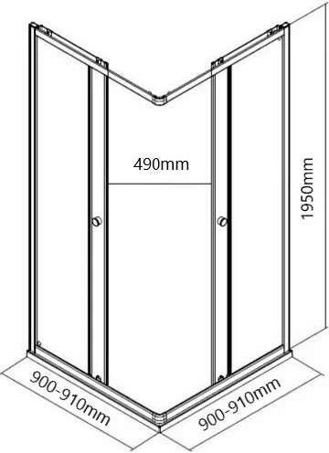 Изображение товара Душевой уголок MaybahGlass MGY-1323-6 (бесцветное стекло/черный)