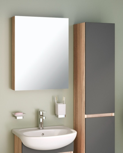 Изображение товара Шкаф с зеркалом для ванной Runo Лада 50 (дуб)