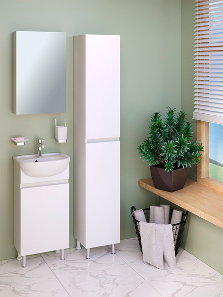 Изображение товара Шкаф с зеркалом для ванной Runo Лада 40 (белый)