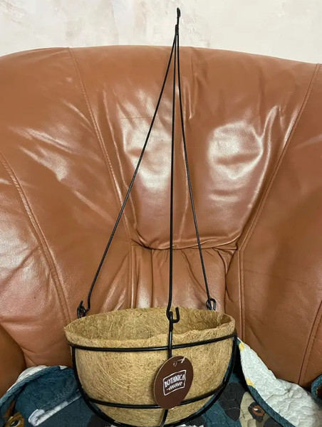 Изображение товара Кашпо BOTANICA Подвесное металлическое с кокосовым лайнером 20см