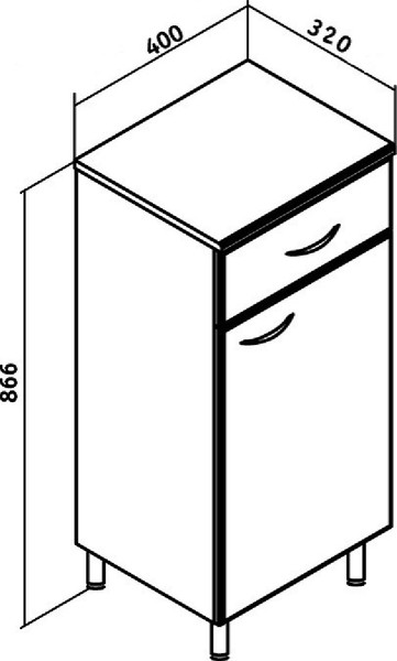 Изображение товара Тумба для ванной Runo 40 правый (напольный)