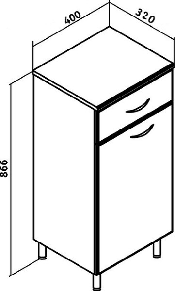 Изображение товара Тумба для ванной Runo 40 с корзиной для белья (напольный)