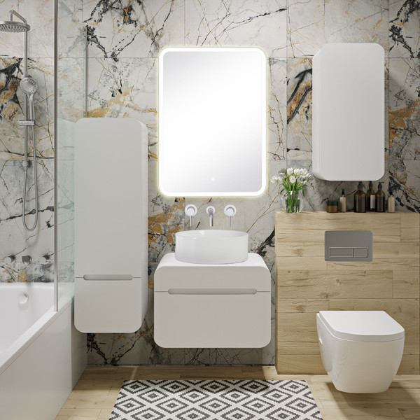 Изображение товара Шкаф для ванной Runo Ницца 35 правый (белый)