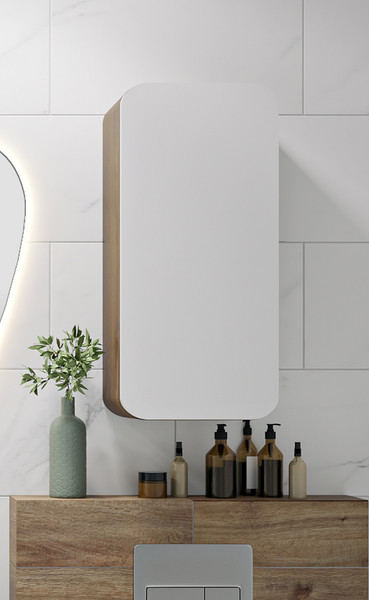 Изображение товара Шкаф для ванной Runo Ницца 35 правый (темное дерево/белый)