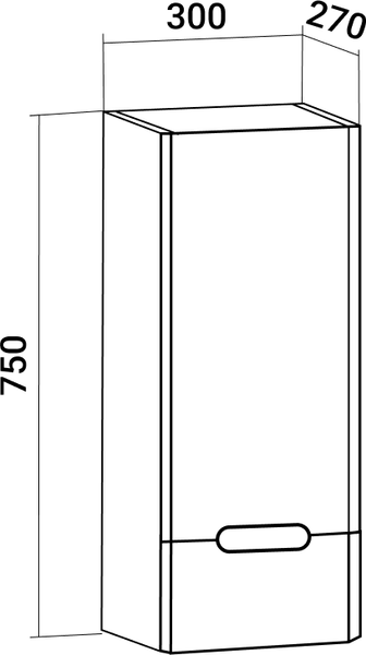 Изображение товара Шкаф для ванной Runo Парма 30 правый