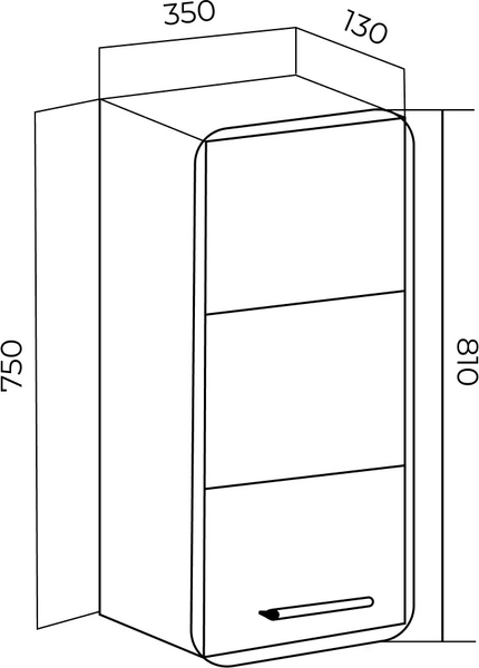 Изображение товара Шкаф для ванной Runo Эрика 35 правый