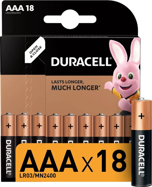 Изображение товара Комплект батареек Duracell Basic LR03/MN2400 AAA 18BP
