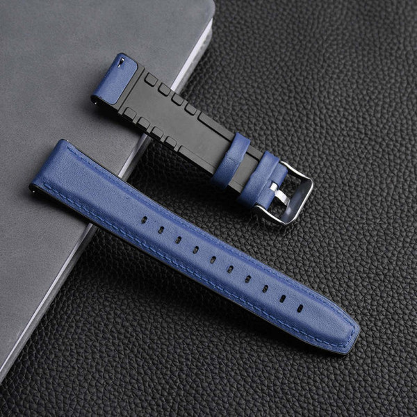 Изображение товара Ремешок для умных часов Rumi Comfort с силиконовой подкладкой 20мм (синий/черный)