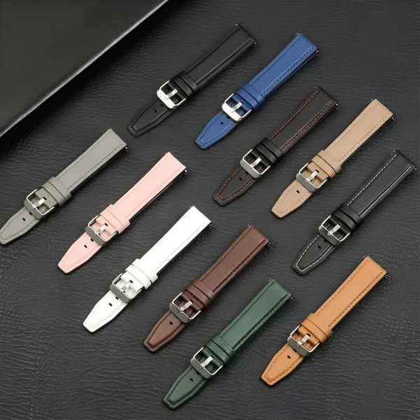 Изображение товара Ремешок для умных часов Rumi Comfort с силиконовой подкладкой 20мм (синий/черный)