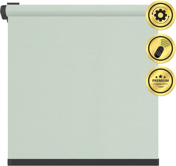 Изображение товара Рулонная электроштора НеоФьюжен Эден 200 120х250 правая (снежная мята, черная фурнитура)