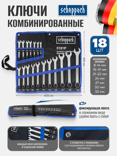Изображение товара Набор ключей Scheppach Sch-5181P (59128)