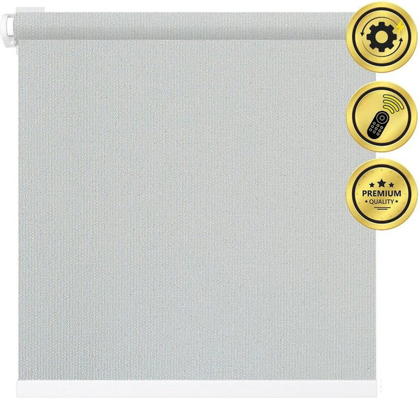 Изображение товара Рулонная электроштора НеоФьюжен Эден 200 240х200 правая (серый, белая фурнитура)