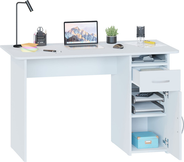 Изображение товара Письменный стол Сокол-Мебель СПм-03.1 с тумбой (белый)