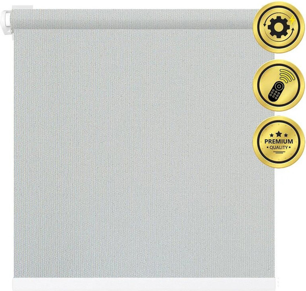Изображение товара Рулонная электроштора НеоФьюжен Эден 250 170х250 левая (серый, белая фурнитура)