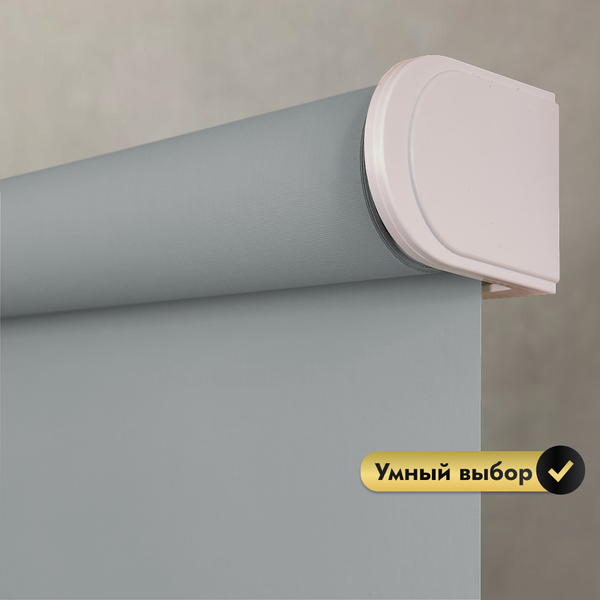 Изображение товара Рулонная электроштора НеоФьюжен Эден 200 190х200 левая (серый, белая фурнитура)