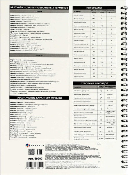 Изображение товара Тетрадь нотная Феникс+ Энергия звука / 69902