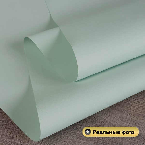 Изображение товара Рулонная электроштора НеоФьюжен Эден 200 190х200 правая (снежная мята, черная фурнитура)