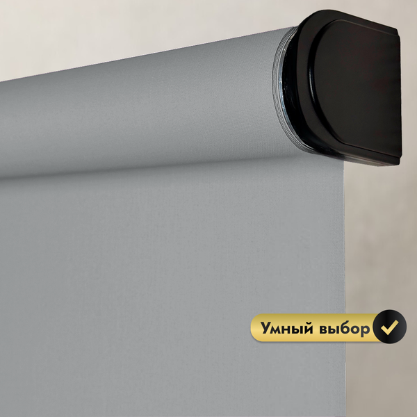 Изображение товара Рулонная электроштора НеоФьюжен Эден 250 160х250 левая (серый, черная фурнитура)