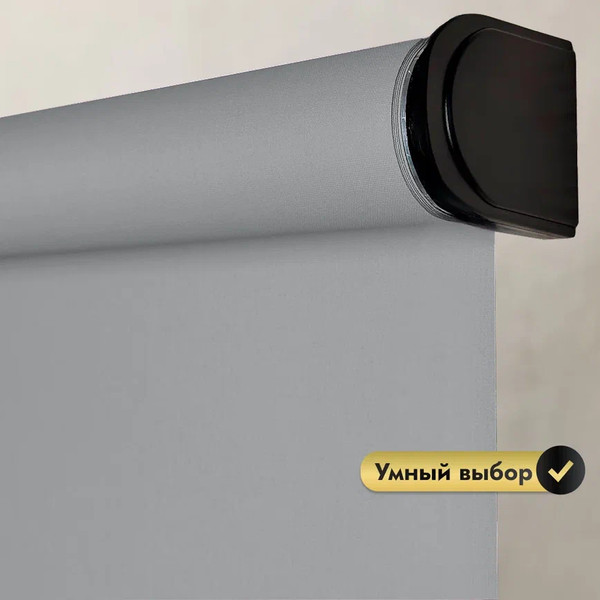 Изображение товара Рулонная электроштора НеоФьюжен Эден 200 270х200 левая (серый, черная фурнитура)