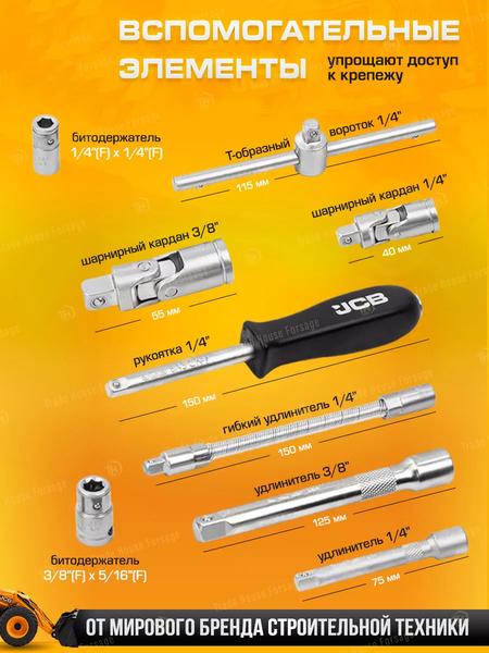 Изображение товара Универсальный набор инструментов JCB 4821-5DS (59773)