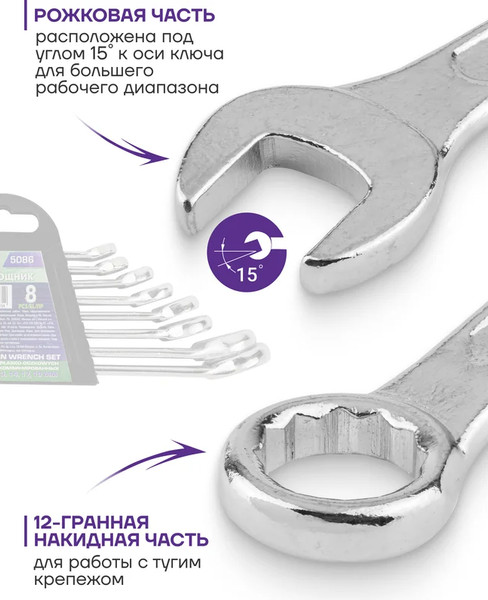 Изображение товара Набор ключей Помощник 5086 (59105)