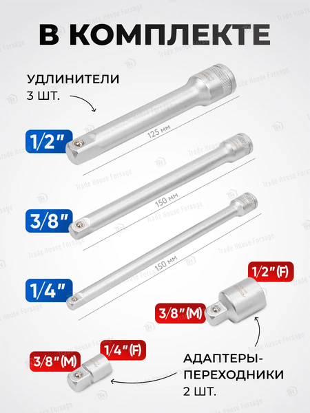 Изображение товара Набор головок слесарных Forsage F-3202-5 (60269)