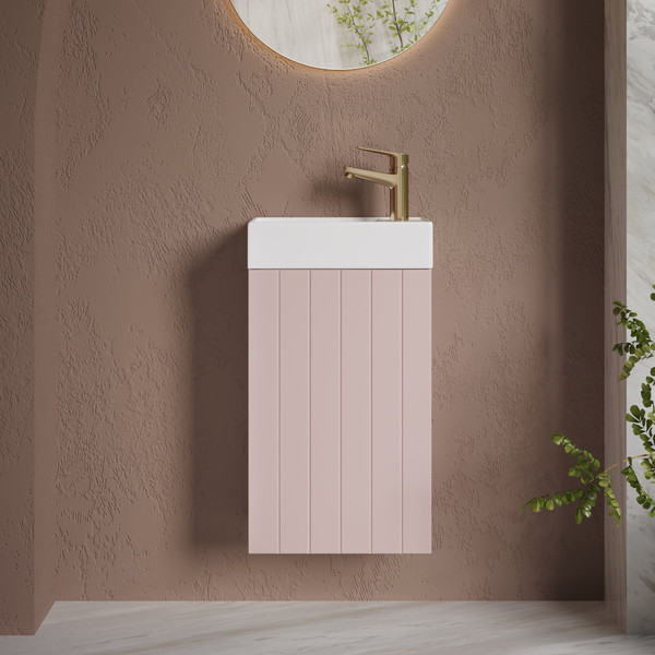 Изображение товара Тумба с умывальником Lauter Amelia 40 (пудрово-розовый п/мат)