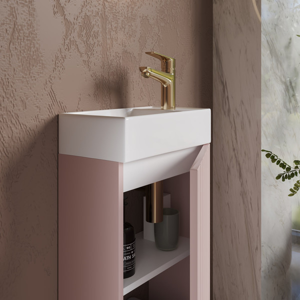 Изображение товара Тумба с умывальником Lauter Amelia 40 (пудрово-розовый п/мат)