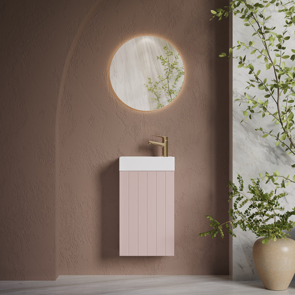 Изображение товара Тумба с умывальником Lauter Amelia 40 (пудрово-розовый п/мат)