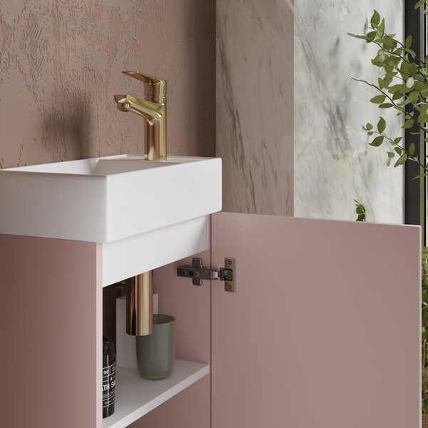 Изображение товара Тумба с умывальником Lauter Amelia 40 (пудрово-розовый п/мат)