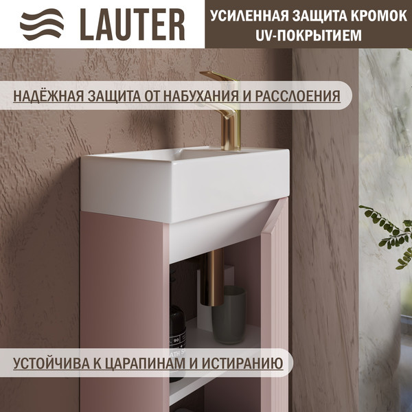 Изображение товара Тумба с умывальником Lauter Amelia 40 (пудрово-розовый п/мат)