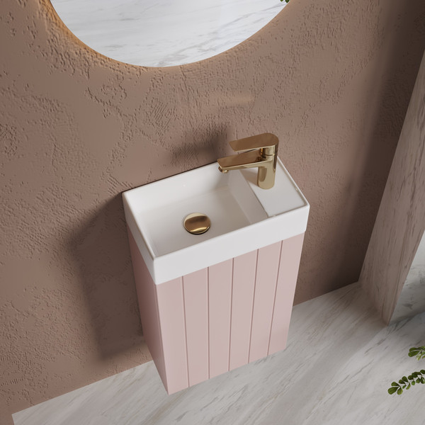 Изображение товара Тумба с умывальником Lauter Amelia 40 (пудрово-розовый п/мат)