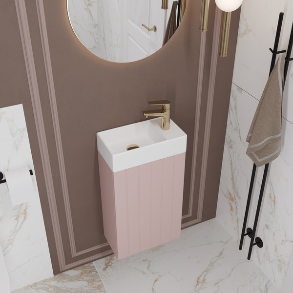 Изображение товара Тумба с умывальником Lauter Amelia 40 (пудрово-розовый п/мат)