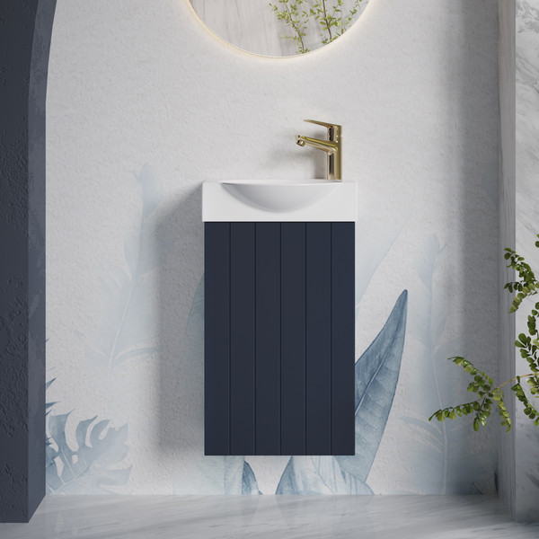 Изображение товара Тумба с умывальником Lauter Из искусственного мрамора Amelia 40 (гранатовый п/мат)