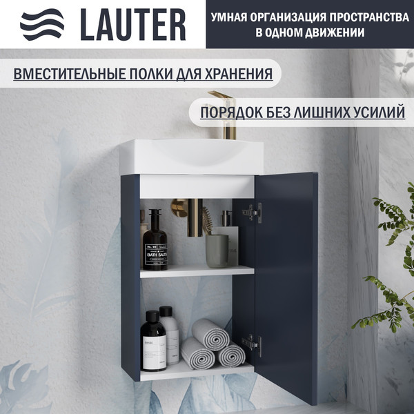 Изображение товара Тумба с умывальником Lauter Из искусственного мрамора Amelia 40 (гранатовый п/мат)