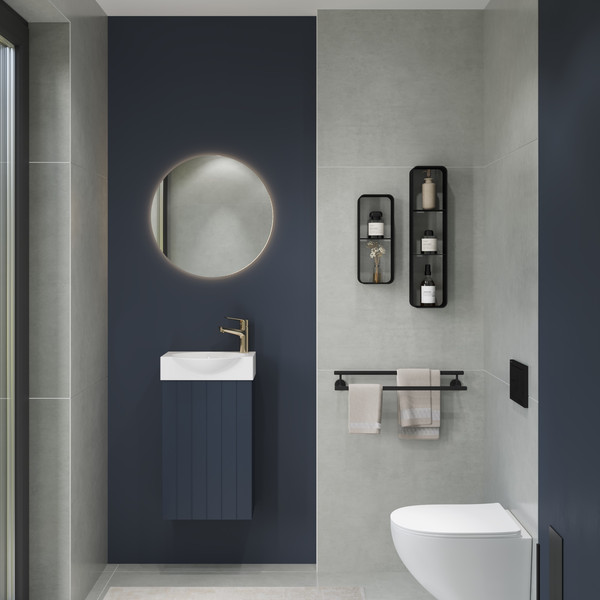 Изображение товара Тумба с умывальником Lauter Из искусственного мрамора Amelia 40 (гранатовый п/мат)