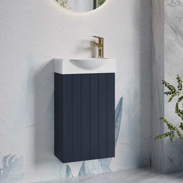 Изображение товара Тумба с умывальником Lauter Из искусственного мрамора Amelia 40 (гранатовый п/мат)