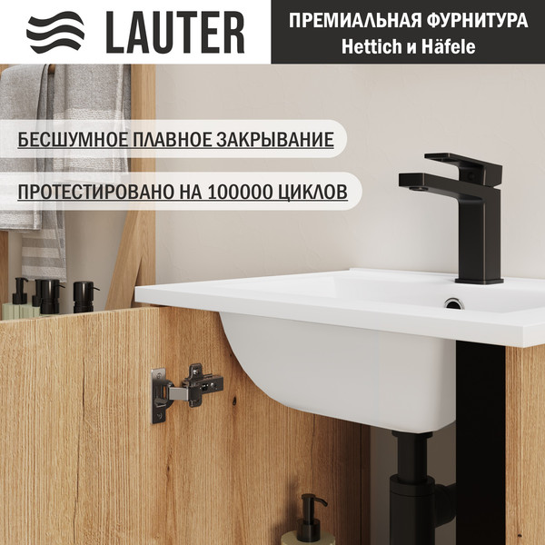 Изображение товара Тумба с умывальником Lauter Nika 49 (дуб эвок/черный)