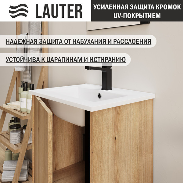 Изображение товара Тумба с умывальником Lauter Nika 49 (дуб эвок/черный)